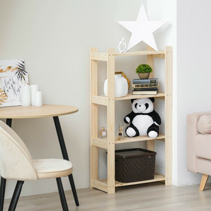 фото Стеллаж деревянный "Альфа 117" 117,8х64х28 см, 4 полки