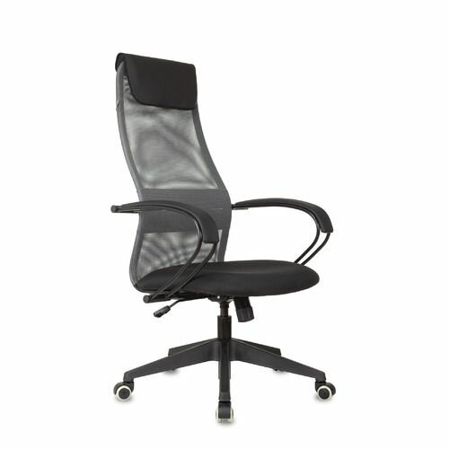 Кресло руководителя Бюрократ CH-607, обивка: сетка/ткань, цвет: темно-серый/черный Neo Black - фото №1
