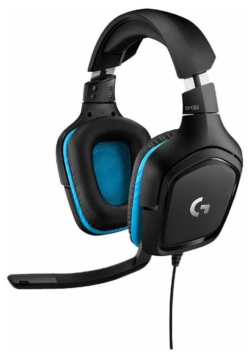 Logitech Гарнитура Logitech G432 Gaming Headset, с регулятором громкости, черно-синий (USB) (ret)