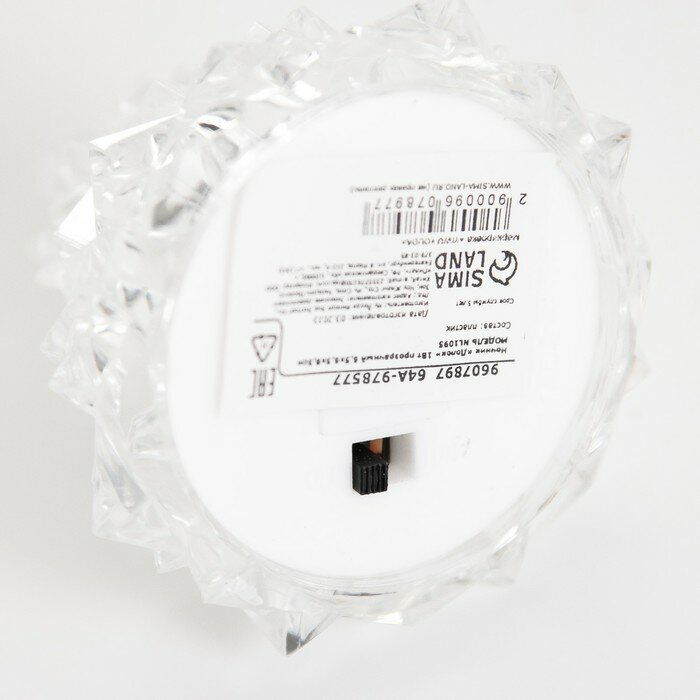Ночник "Долок" LED 1Вт 3хLR44 прозрачный 6,5х6,5х8,5см - фотография № 5