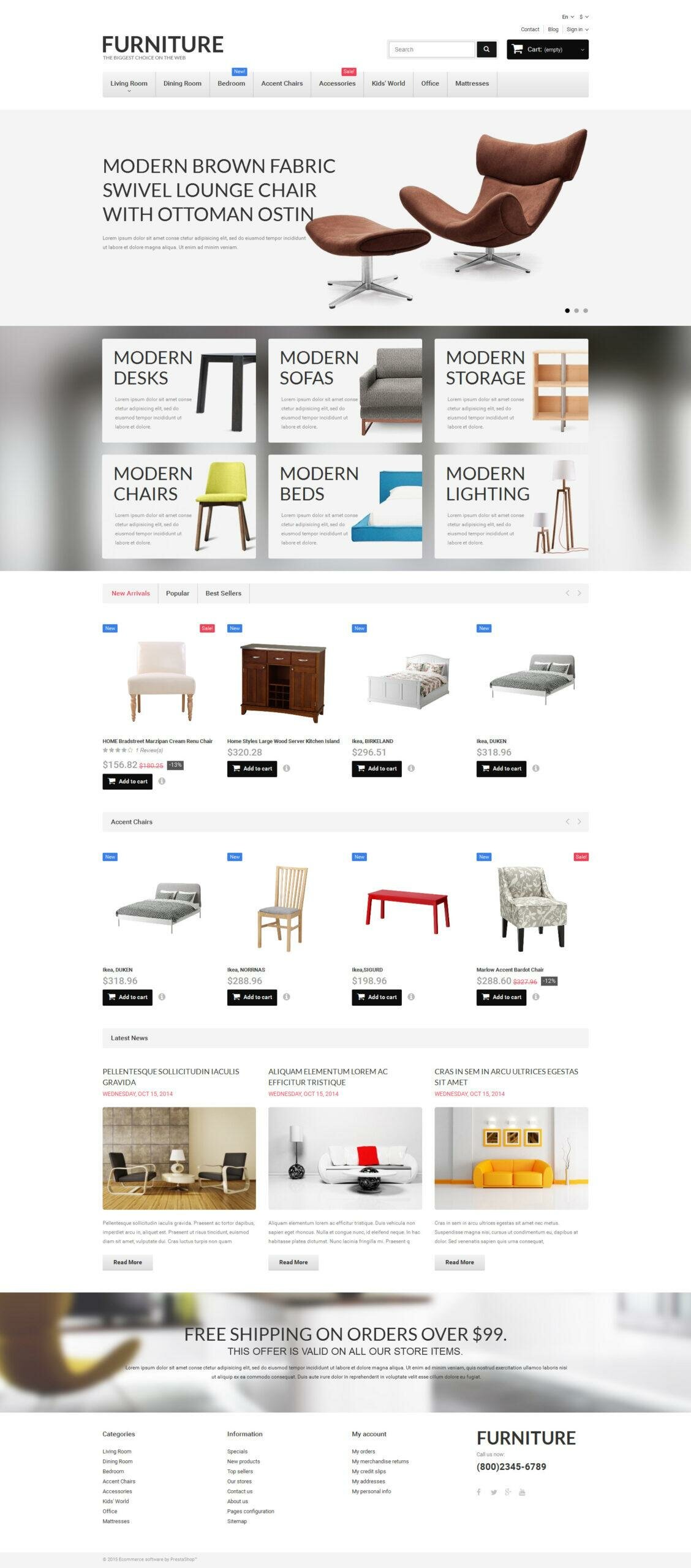 Furniture Тема PrestaShop