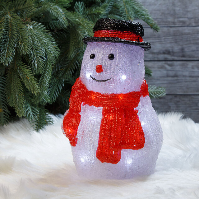 Kaemingk Светящаяся фигура Снеговик Аймо - Snowy Friends 25 см 20 LED ламп на батарейках IP20 9490942