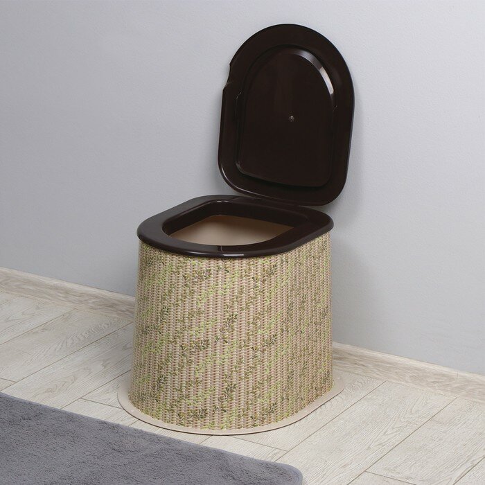 Туалет дачный, h = 36 см, без дна, с отверстиями для крепления к полу, бежевый - фотография № 1
