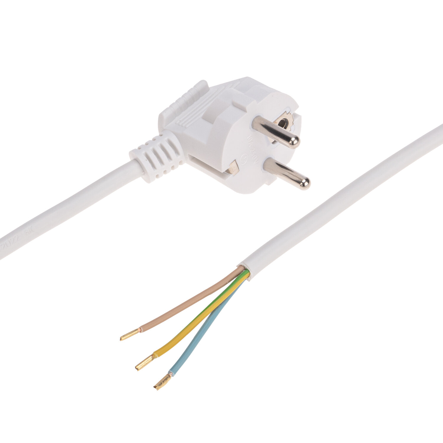 фото Шнур электрический с вилкой ПВС 3х1,0 мм2 3м (белый) REXANT