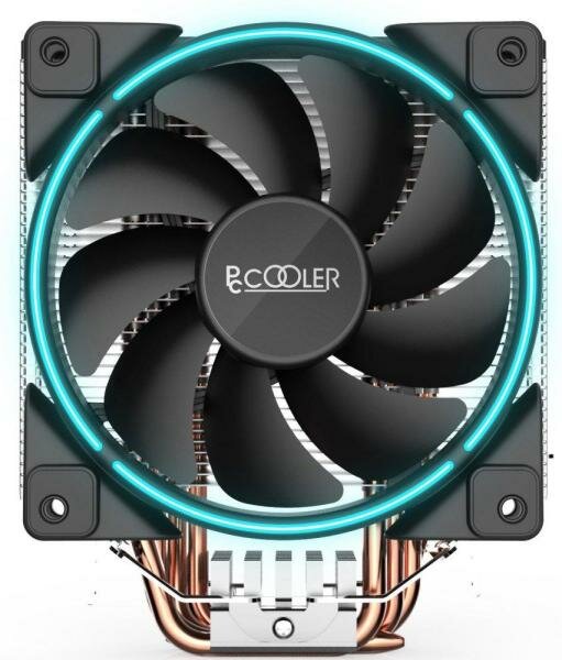 Кулер PCCooler GI-X5B S775/115X/AM2/AM3/AM4 (24 шт/кор, TDP 160W, вент-р 120мм с PWM, Blue LED FAN, 5 тепловых трубок 6мм, 1000-1800RPM, 26.5dBa)