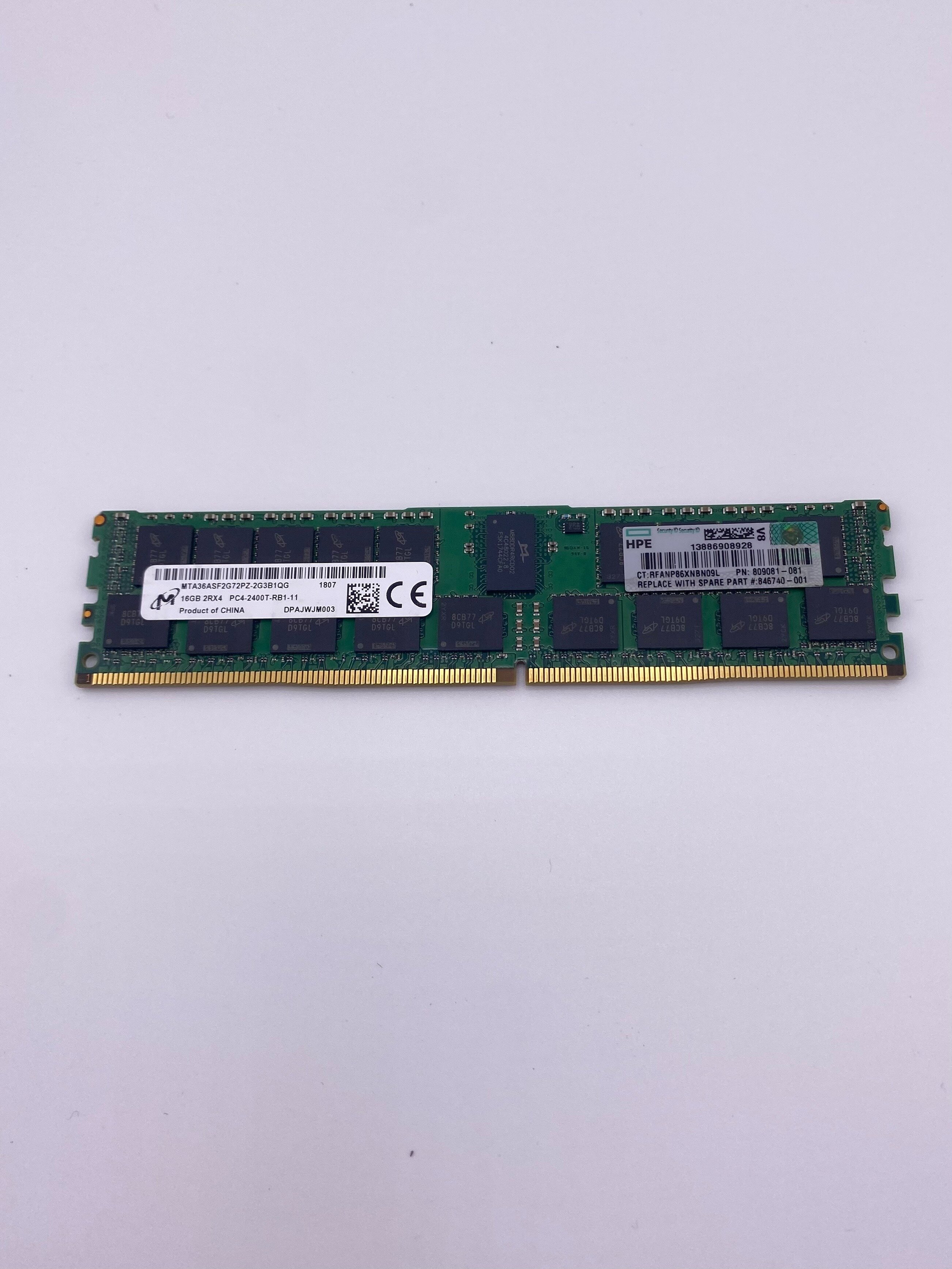 Оперативная память HPE 16GB (1x16GB) 2Rx4 PC4-2400T-R DDR4 Reg 836220-B21, 809081-081, 846740-001