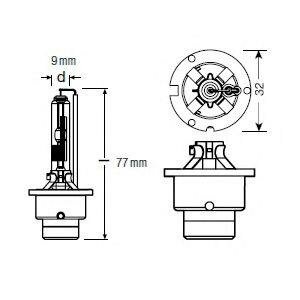 Лампа D4R 42V 35W P32d-6 XENARC ORIGINAL качество оригинальной з/ч (ОЕМ) 1 шт.