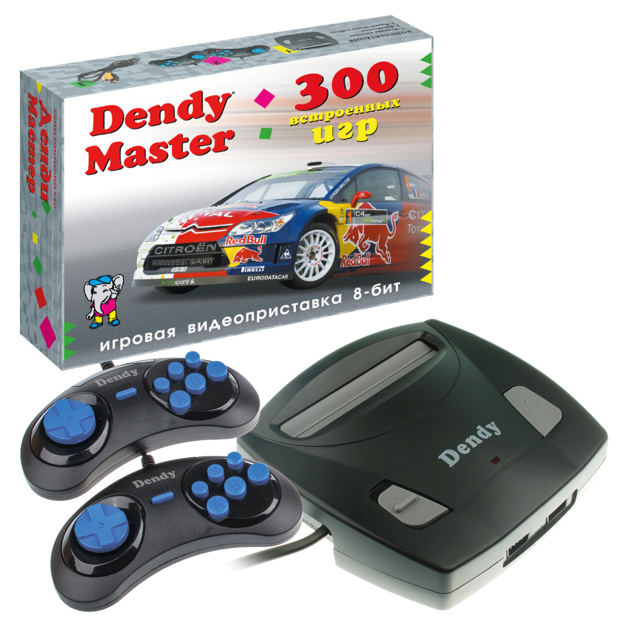 Игровая приставка Dendy Master 300 встроенных игр (8-бит) / Ретро консоль Денди / Для телевизора