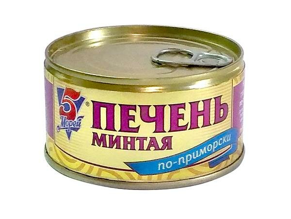 Печень минтая "5 Морей" по-приморски 185г (с ключом) дефриз ООО