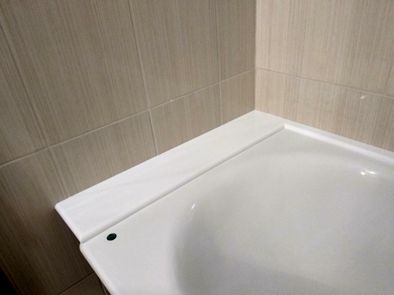 Акриловый плинтус бордюр, универсальная широкая накладка для ванны, суперплинтус НСТ 90-750 мм - фотография № 3