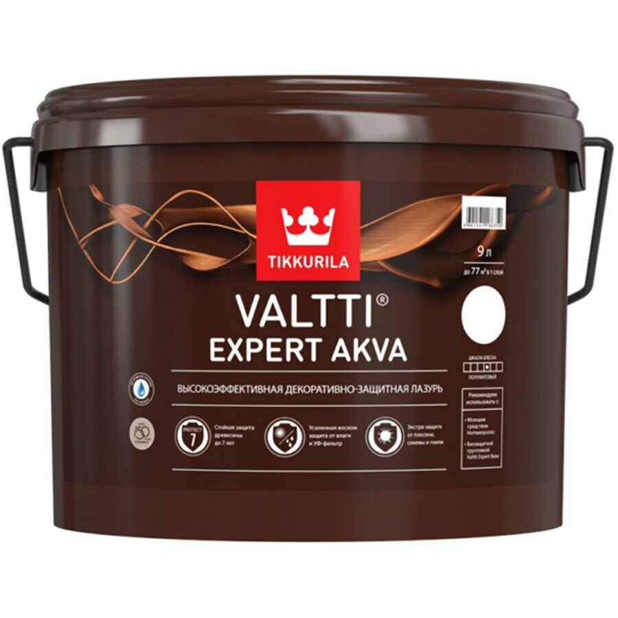 TIKKURILA Valtti Expert Akva декоративно-защитная лазурь прорачная под колеровку (9л)