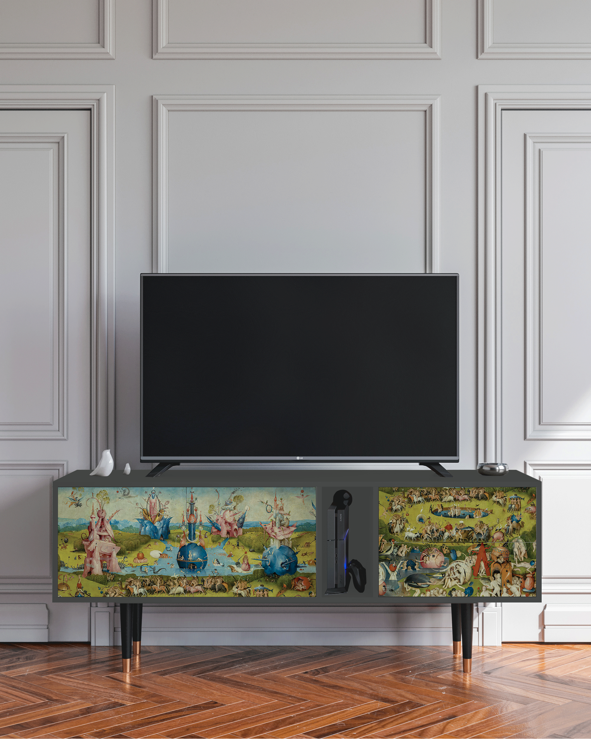 ТВ-Тумба - STORYZ - T1 The Garden by Hieronymus Bosch, 170 x 69 x 48 см, Антрацит - фотография № 1