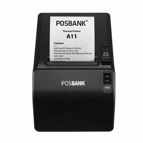 Чековый принтер POSBANK A11 черный, скор. печати 250mm/sec, COM/USB, с автоотрезчиком