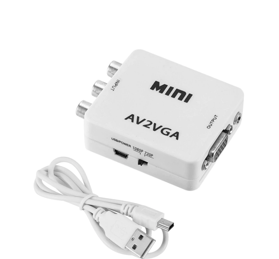 Конвертер видеосигнала AV RCA (тюльпан) - VGA MINI AV2VGA A3405 A3404