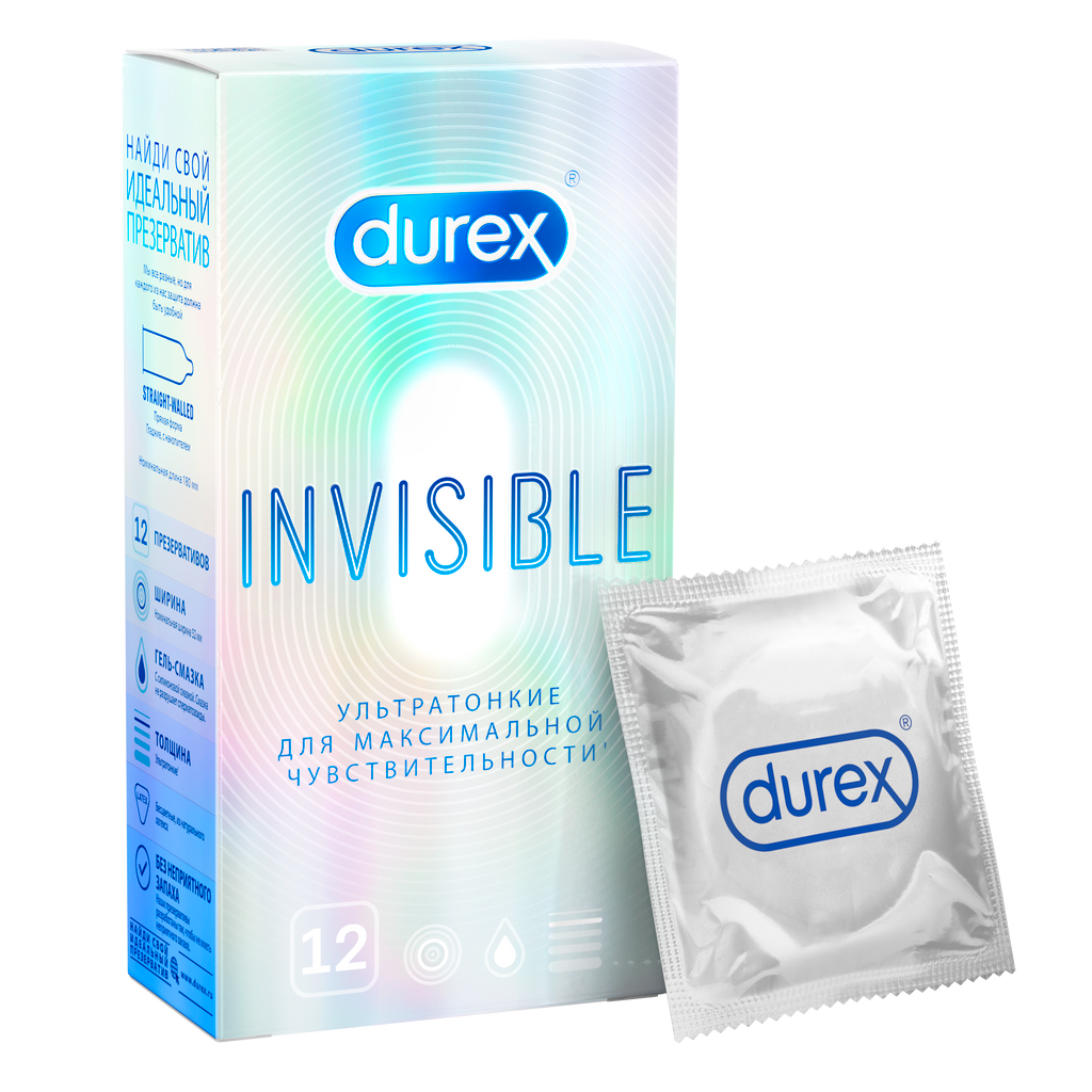 Презервативы Durex Invisible ультратонкие, 12 шт