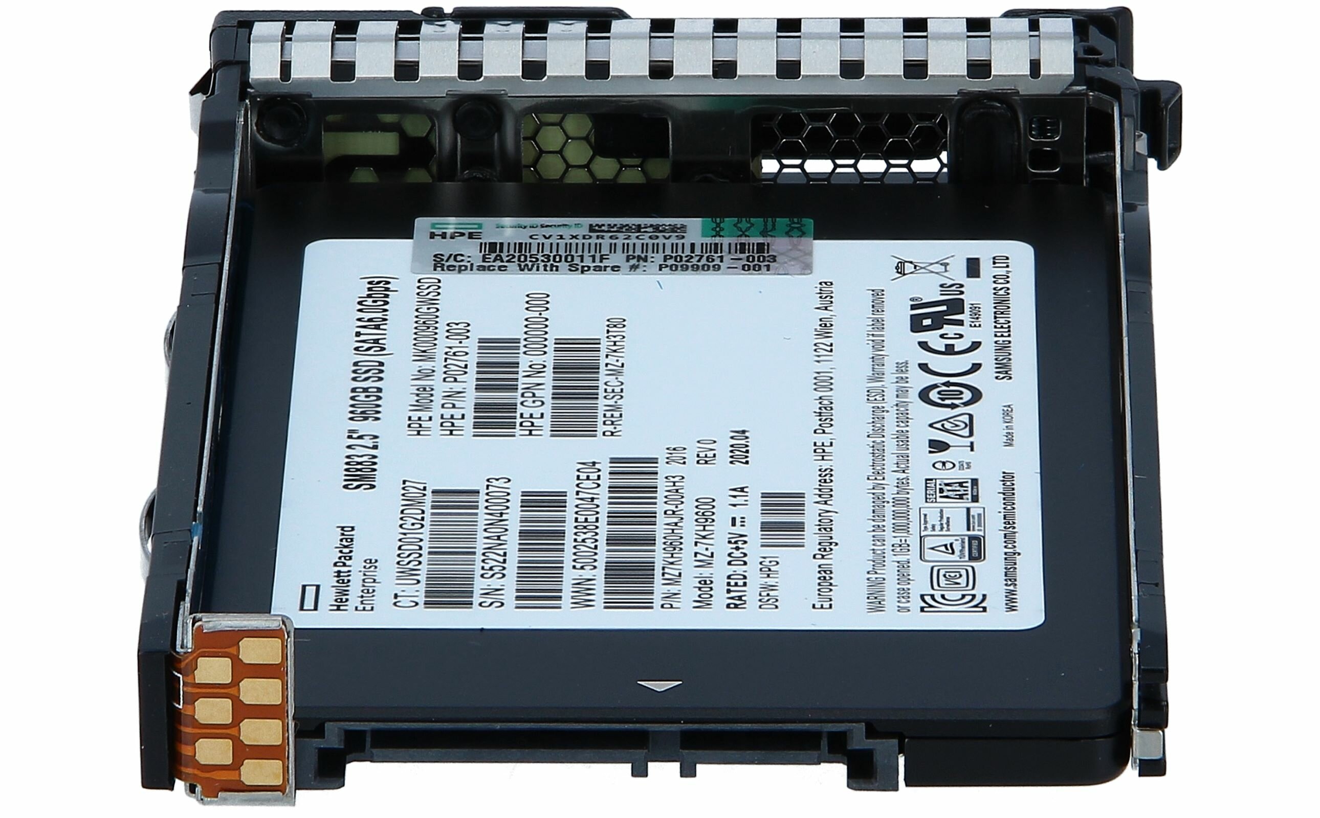 Жесткий диск HPE 960GB 2.5" (SFF) 6G SATA Mixed Use Hot Plug SC DS SSD for HP Proliant Gen8/Gen9/Gen10 ( (P09716-B21 P02761-003 P09716-S21) analog 875474-B21 P07926-B21