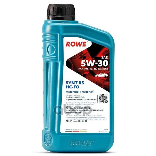 ROWE Масло Моторное Hightec Synt Rs 5W-30 Hc-Fo (1Л)