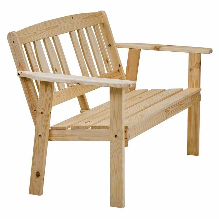 Набор садовой мебели (стол, 2 кресла, скамья), Комплект садовой мебели, натуральное дерево сосна - фотография № 12