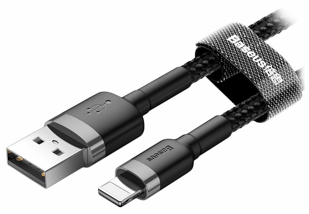    Baseus Cafule Cable USB For lightning 2.4A 1m gray + black