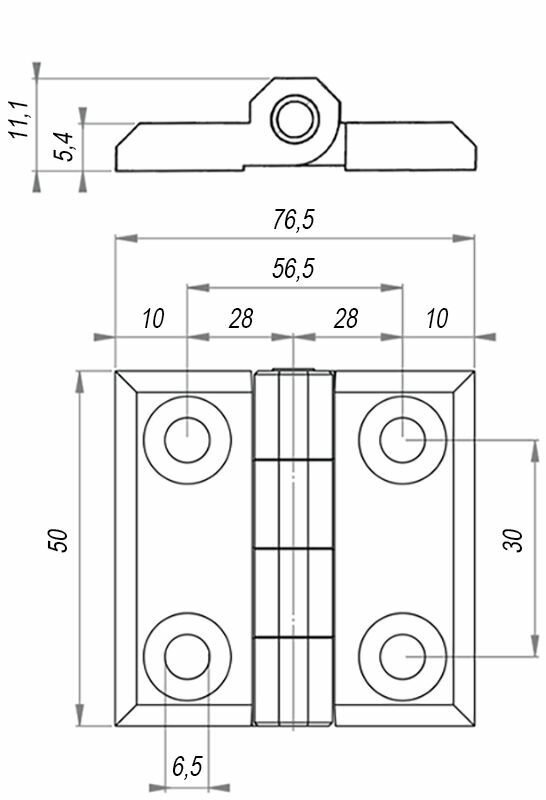 Петля шарнирная универсальная EMES ZMK50X76 - фотография № 4