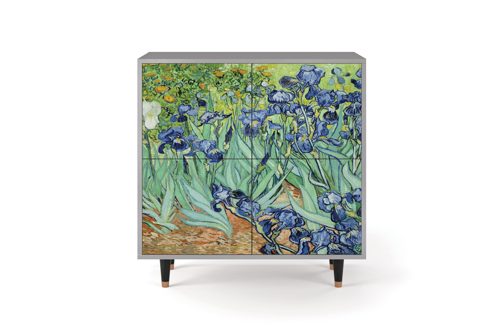 Комод - STORYZ - BS3 Irises by Vincent van Gogh, 94 x 96 x 48 см, Серый - фотография № 2