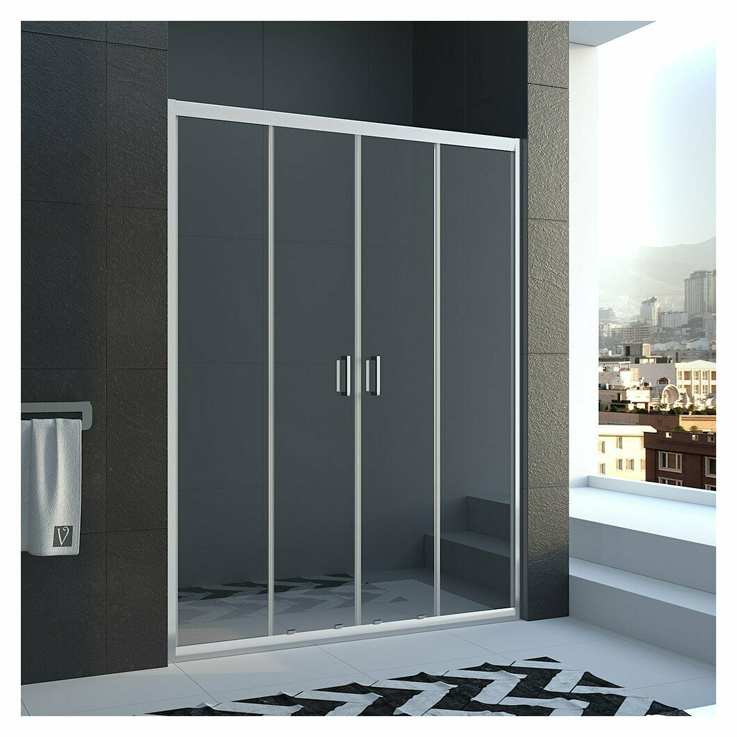 фото Душевая дверь Veconi Vianno 120x185 см стекло прозрачное профиль хром механизм раздвижной (VN45-120-01-19C1)
