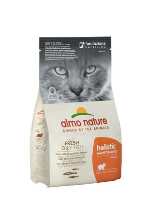 Almo Nature Для Взрослых кошек с Жирной рыбой и коричневым рисом (Holistic - Maintenance - Oily Fish) 604 0,4 кг 22591 (3 шт)