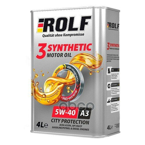 ROLF Масло Моторное 3-Synthetic 5W-40 Acea A3/B4 4Л