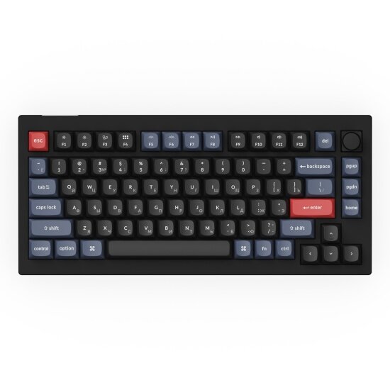 Клавиатура KEYCHRON V1-D3, RGB, Brown Switch, 84 кнопоки, Black