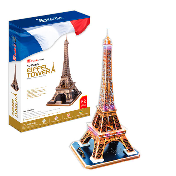 Cubicfun 3D Пазл CubicFun Эйфелева Башня 82 детали MC091h