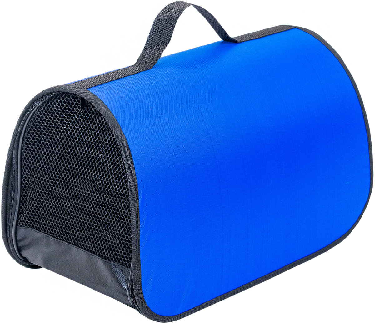 фото Сумка переноска жесткая Чип Саквояж № 2 рогожка пластик синяя 40,5 х 24 х 24 см (1 шт)