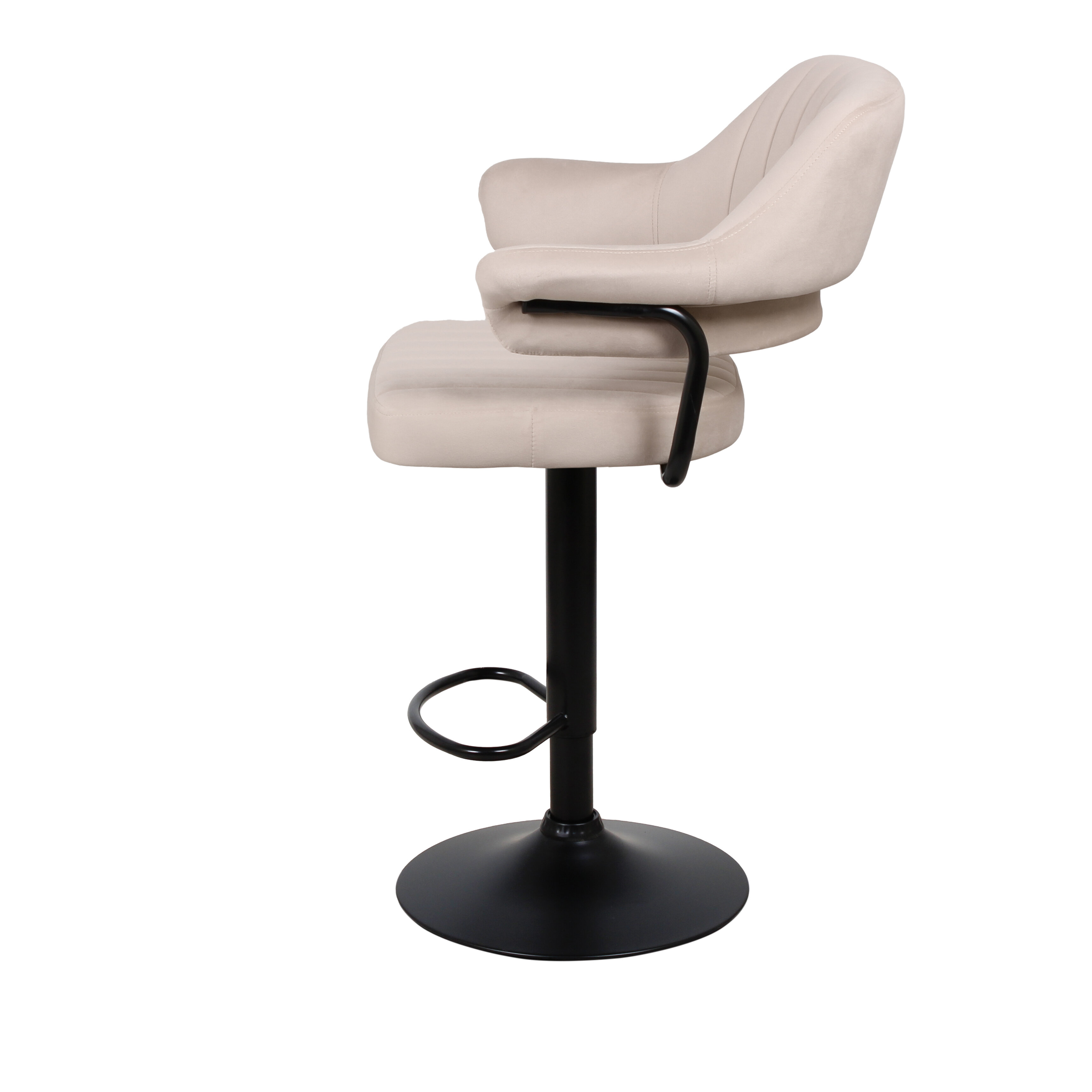 Барный стул Кантри WX-2917 цвет сиденья бежевый велюр, цвет основания чёрный - фотография № 5
