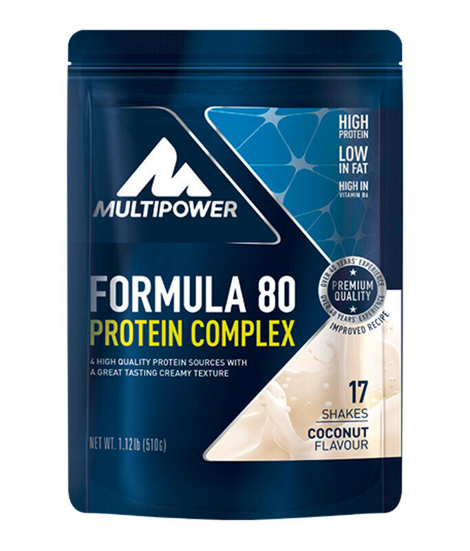 Многокомпонентный протеин Премиум, Multipower/Formula 80 Protein Complex, 510г (Кокос)/Молоч. и яичный белки