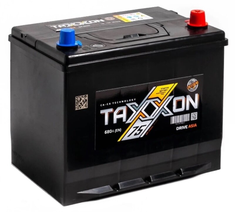 Аккумулятор автомобильный Taxxon Drive Asia 75 А/ч 680 А обр пол 85D26L Азия авто (259x175x221) 701075 с бортиком
