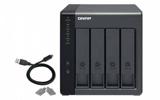 channel QNAP TR-004 4 Bay 2.5/3.5 SATA USB Type-C Direct Attached Storage with Hardware RAID