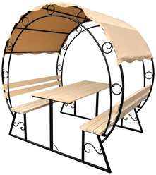 Беседка М-Групп Подкова арт.MG479 (без навеса) Черный каркас/Дерево