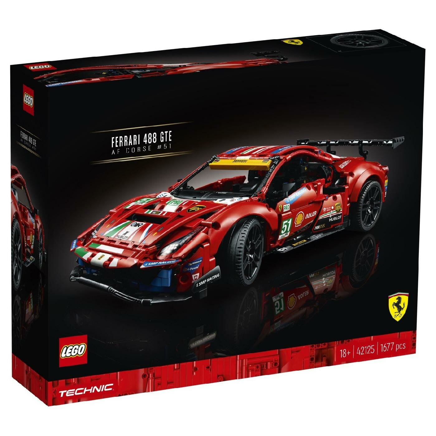 Lego Technic Конструктор Lego Technic Ferrari 488 GTE AF Corse 51 1677 деталей 42125