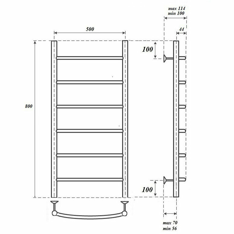 Полотенцесушитель электрический Point Афина PN04158BRE П6 500x800 левый/правый, бронза - фотография № 2