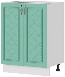 Кухонный модуль, напольный ШН 600, без столешницы, Белый / Модена Дуб бирюзовый