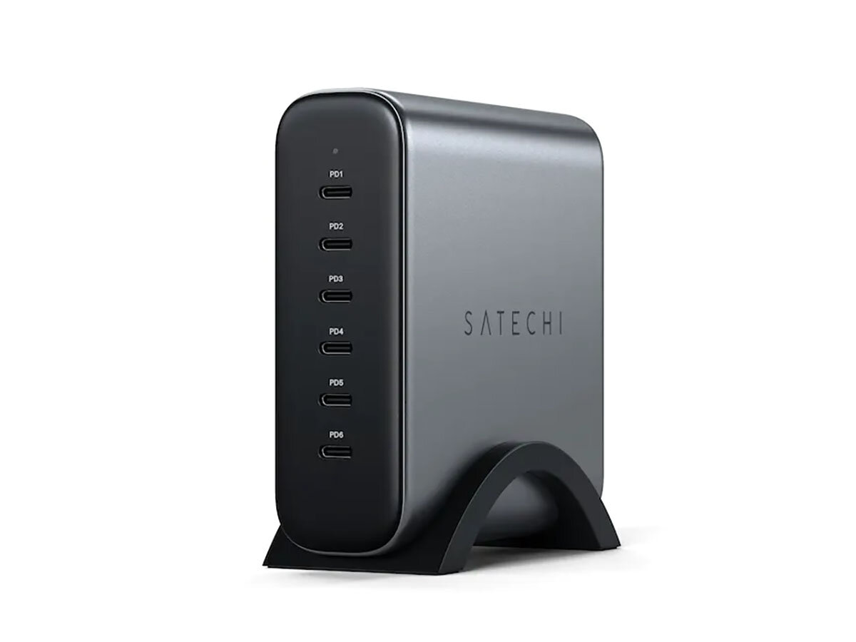 Сетевое зарядное устройство Satechi 200W USB-C 6-Port GaN Charger, 6xUSB Type-C (PD), до 200Вт, Серый ST-C200GM-EU - фото №2