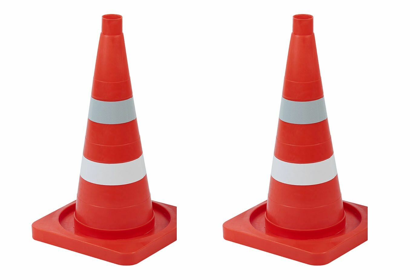 фото Конус дорожный 500 мм упругий со светоотражающей лентой и краской (2 шт.)