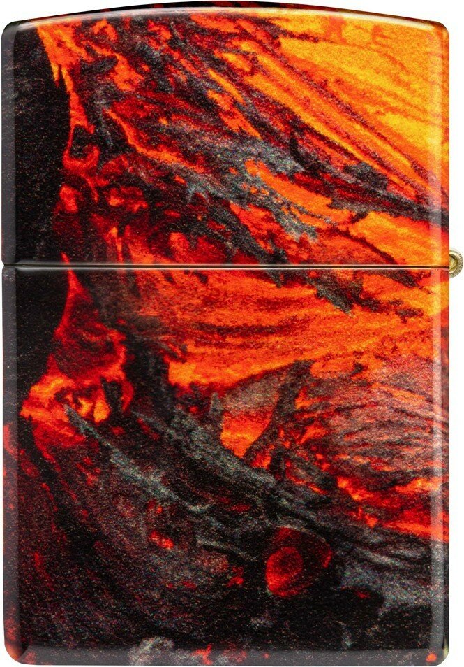 Зажигалка ZIPPO Lava Flow с покрытием 540 Tumbled Brass, латунь/сталь, оранжевая, 38x13x57 мм - фотография № 4