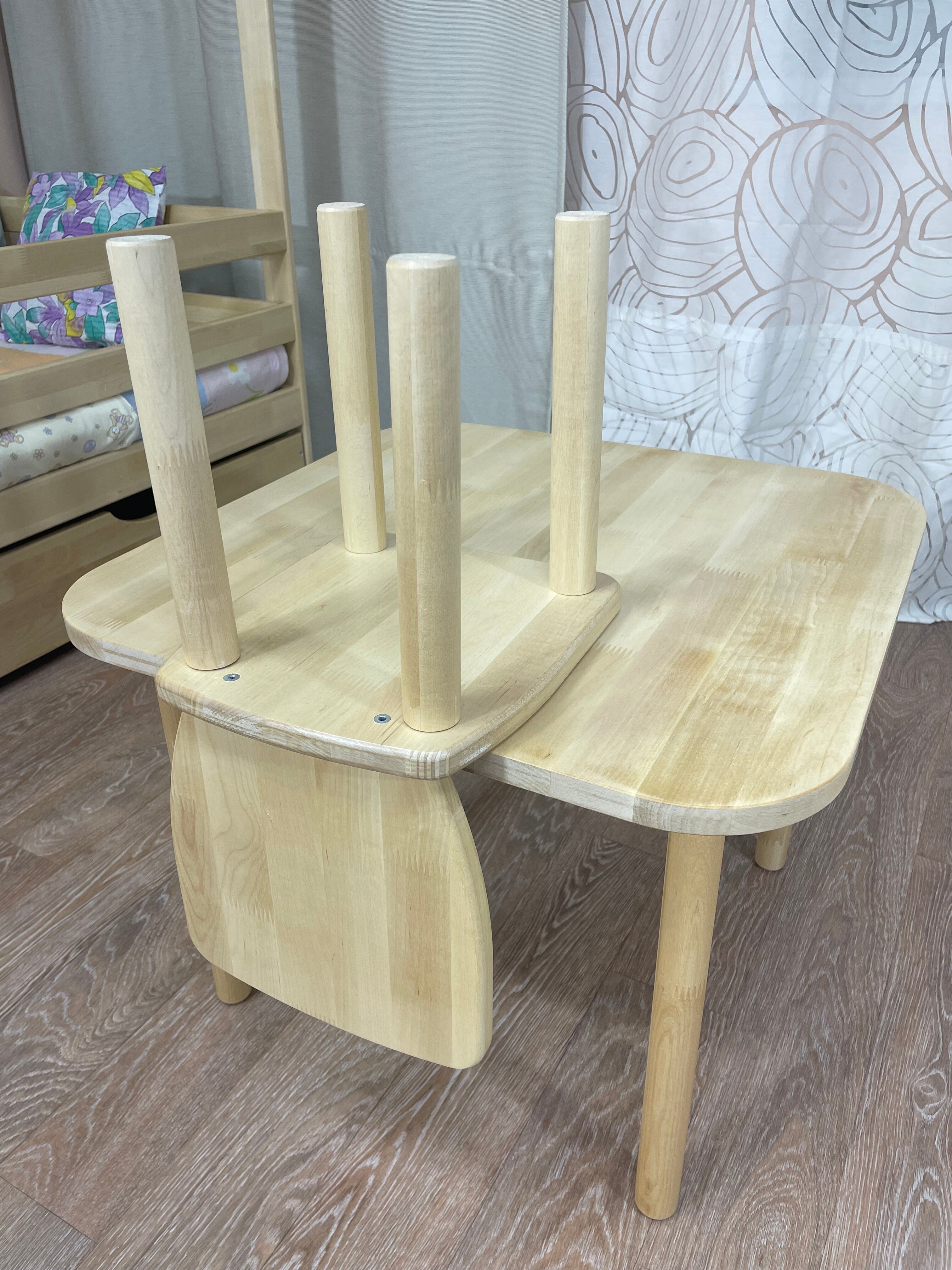 Детский квадратный стол и стул - комплект детской мебели - фотография № 3