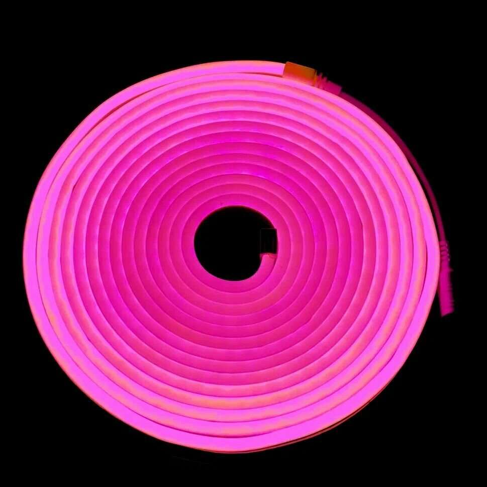 Неоновая светодиодная лента 5м, 12V, IP67 / цвет лиловый - фотография № 3
