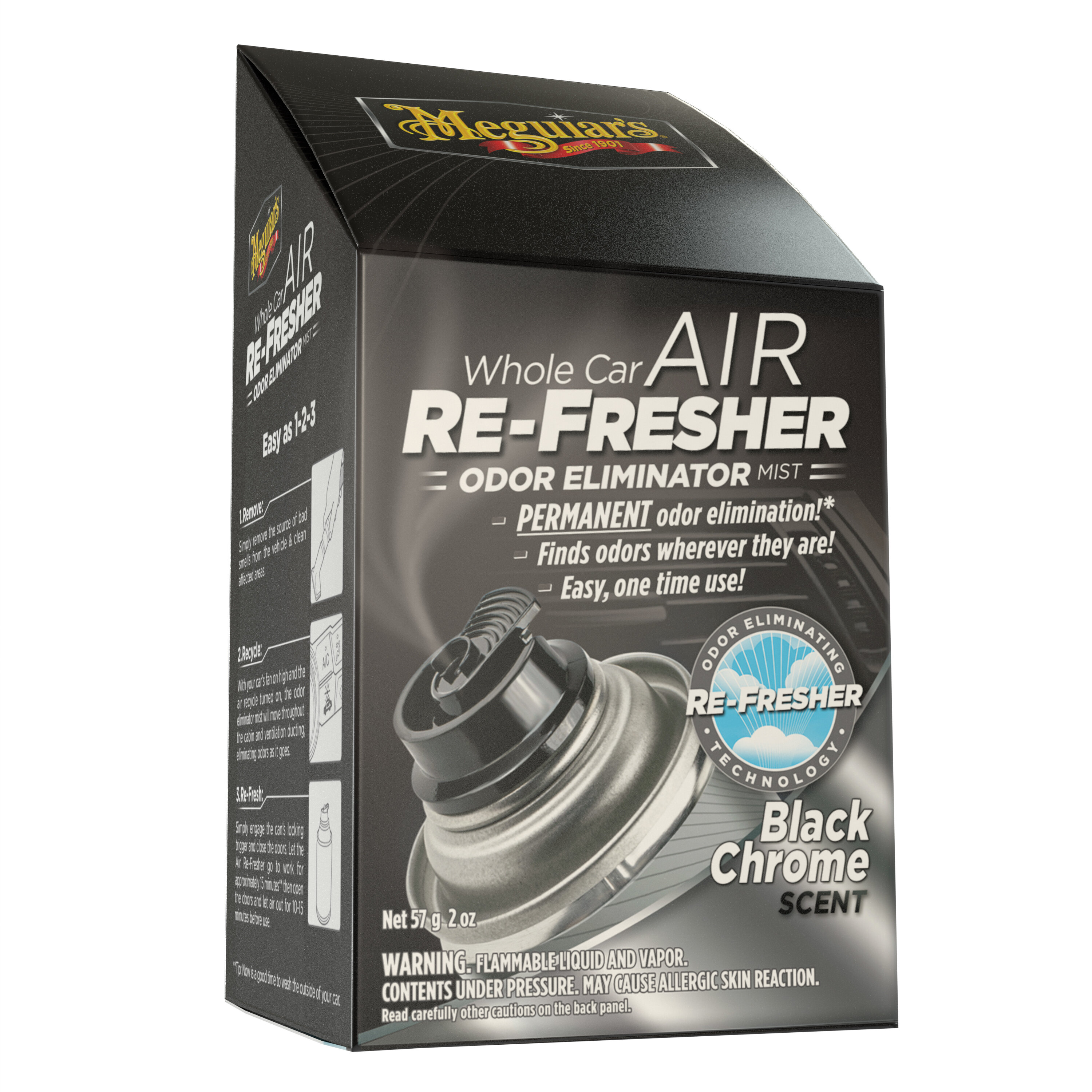 Нейтрализатор запахов в салоне "чёрный хром" Air Re-Fresher Black Chrome Scent 59 мл.