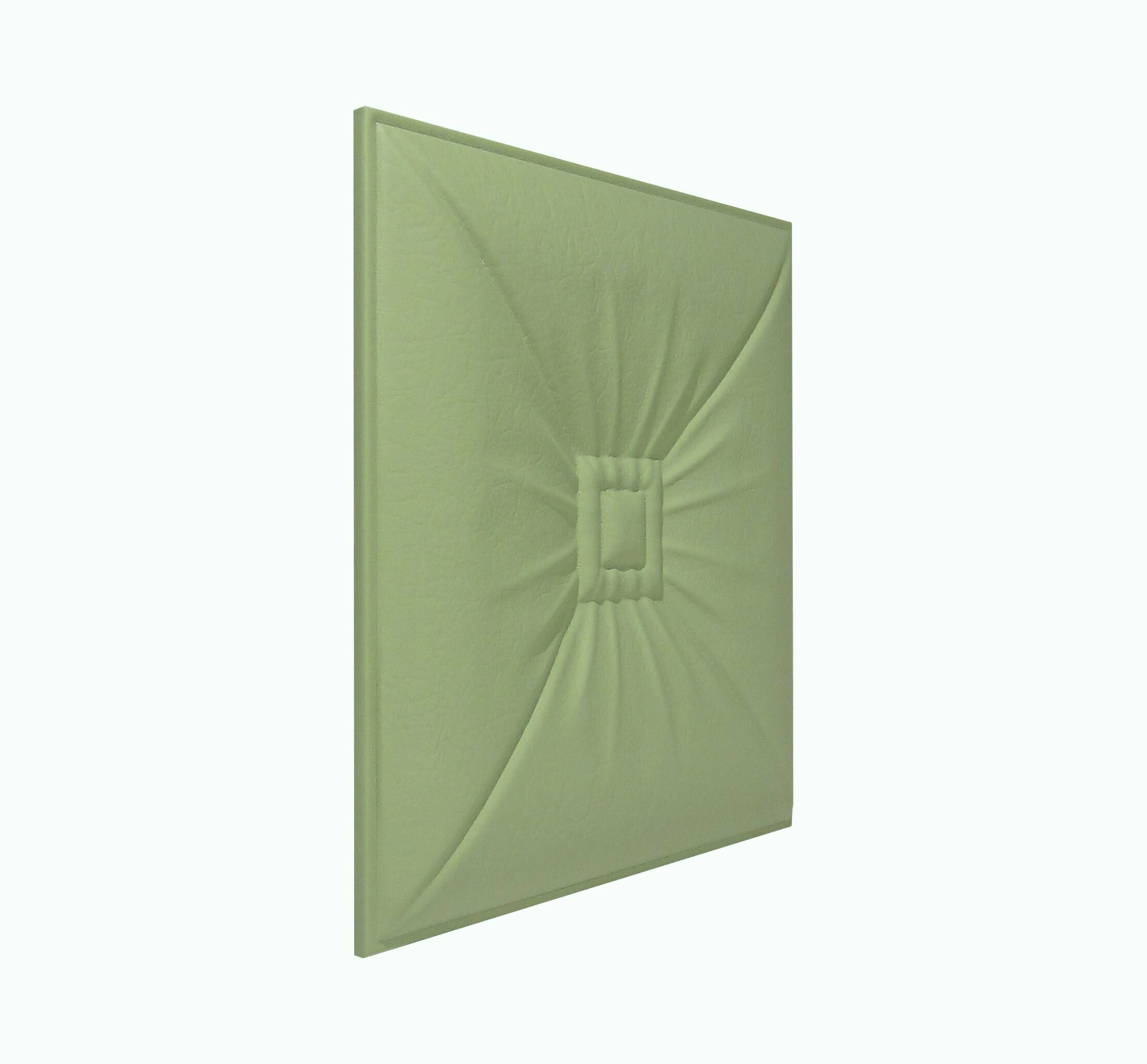 Панель стеновая из экокожи Olive Soft оливковый зеленый 40 * 40см 1шт мягкая 3D панель декор для стен и в изголовье кровати - фотография № 2