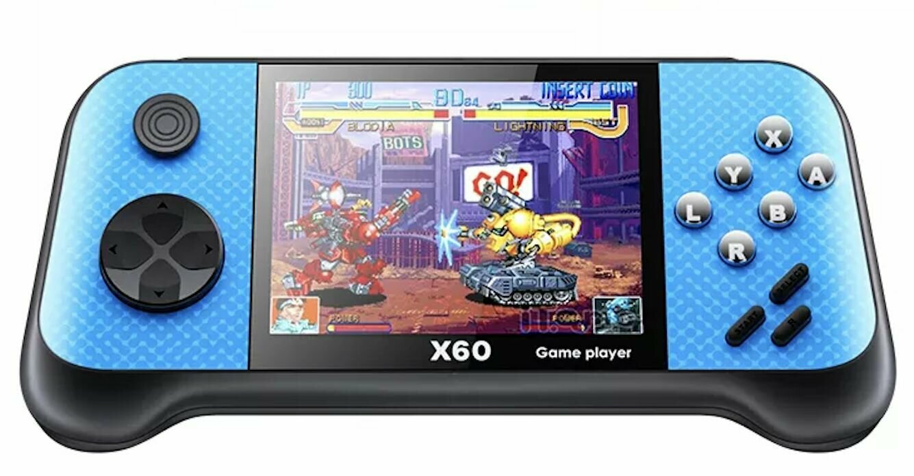 Игровая консоль X60, 4849 игр, 16 bit, без джойстика, синий