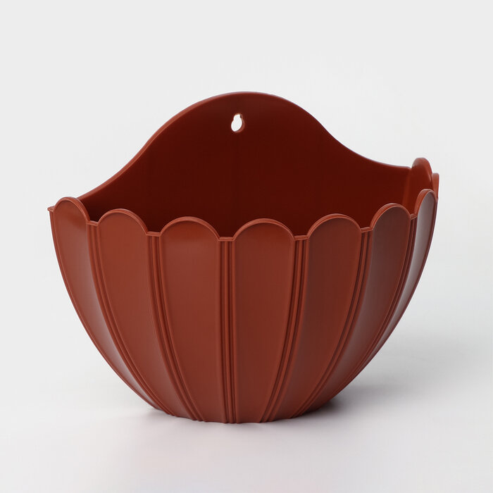 фото Кашпо настенное 1л 20 х11 х15,3см "Хризантема", цвет терракот