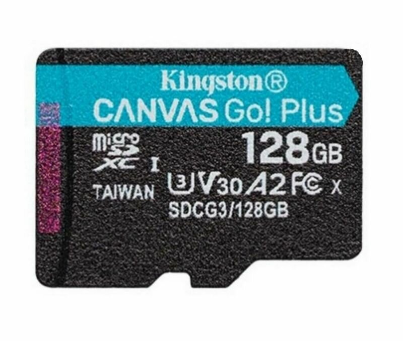 Карта памяти Kingston microSDXC Canvas Go Plus Class 10 UHS-I U3 (170/90MB/s) 128GB