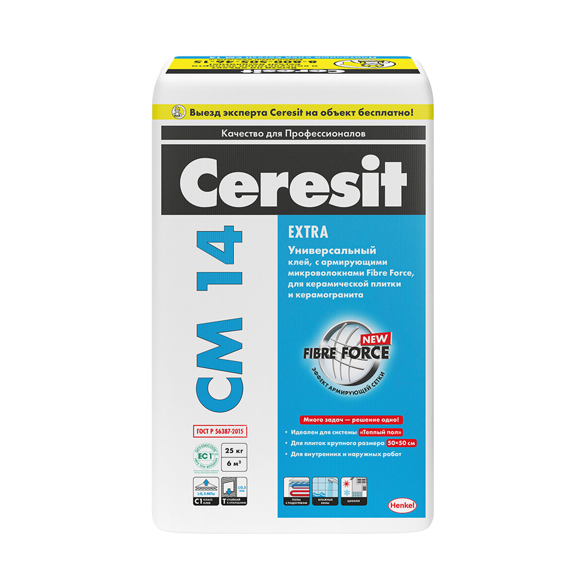 Хенкель Рус Клей для плитки Ceresit CM 14 Extra, 25 кг